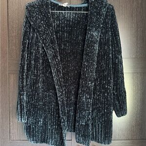 Lisa Rinna Collection Black Chenille Cardigan